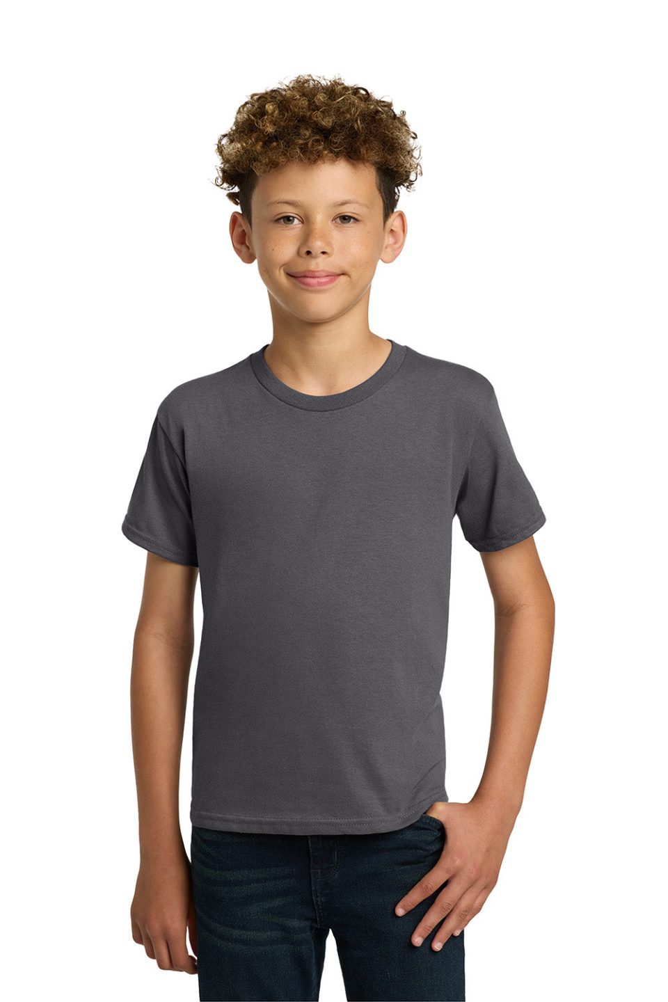 Youth Short Sleeve Crewneck T-Shirt - Charcoal Grey