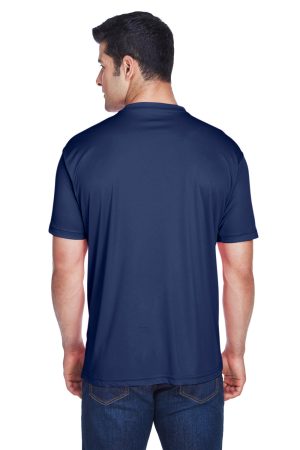UltraClub Mens Cool & Dry Performance Moisture Wicking Short Sleeve Crewneck T-Shirt – Navy Blue
