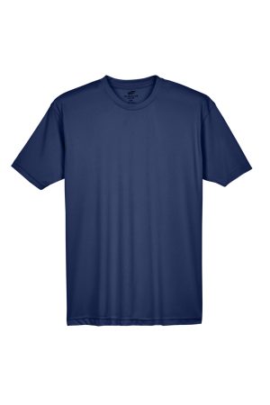 UltraClub Mens Cool & Dry Performance Moisture Wicking Short Sleeve Crewneck T-Shirt – Navy Blue