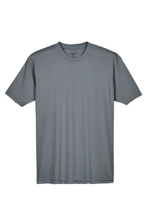 UltraClub Mens Cool & Dry Performance Moisture Wicking Short Sleeve Crewneck T-Shirt – Charcoal Grey