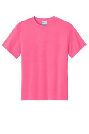 Youth Dry Zone Performance Moisture Wicking Short Sleeve Crewneck T-Shirt – Neon Pink