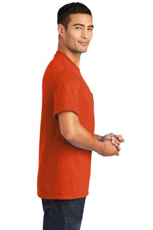 Mens Core Short Sleeve Crewneck T-Shirt Pocket – Orange
