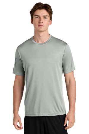 Sport-Tek Mens Competitor Moisture Wicking Short Sleeve Crewneck T-Shirt – Silver Grey