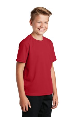 Youth RacerMesh Moisture Wicking Short Sleeve Crewneck T-Shirt – True Red