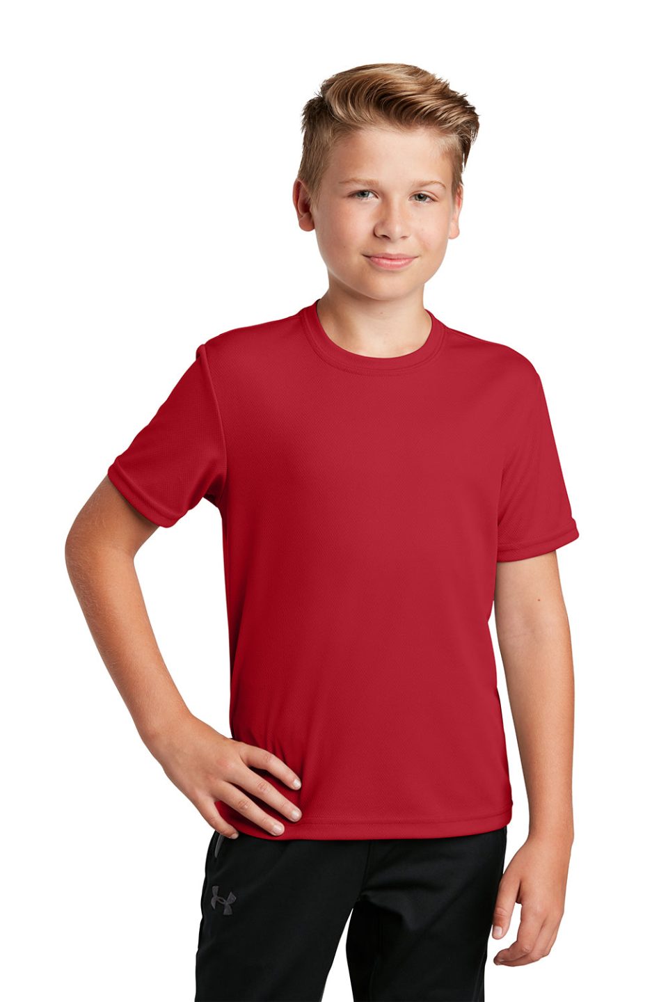 Youth RacerMesh Moisture Wicking Short Sleeve Crewneck T-Shirt - True Red