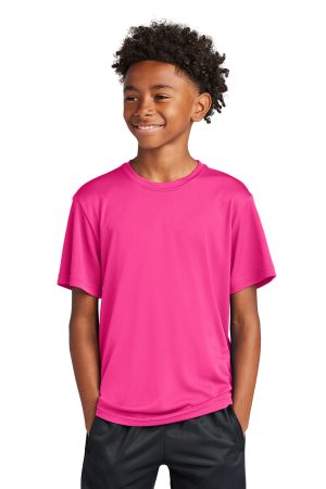 Youth Competitor Moisture Wicking Short Sleeve Crewneck T-Shirt – Neon Pink