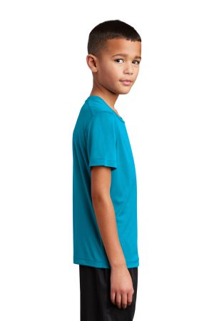 Youth Moisture Wicking Short Sleeve Crewneck T-Shirt – Sapphire Blue